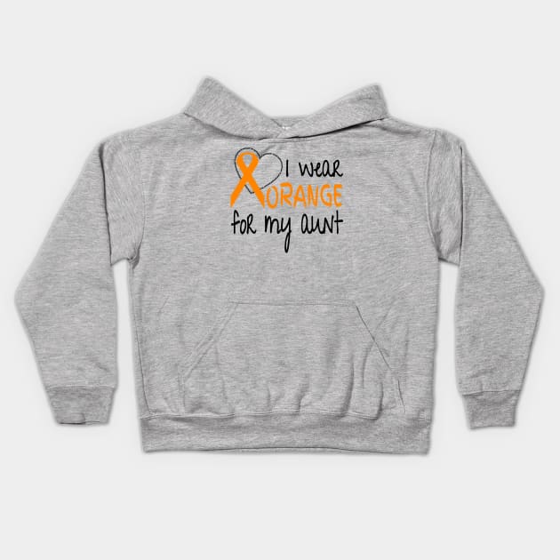 I Wear Orange For My Aunt Ribbon Awareness Kids Hoodie by nikkidawn74